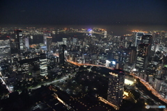 東京の夜景 お台場方面 レインボーブリッジ
