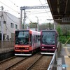 都電荒川線 電車のすれ違い