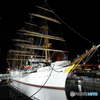 みなとみらい夜の散歩　帆船日本丸