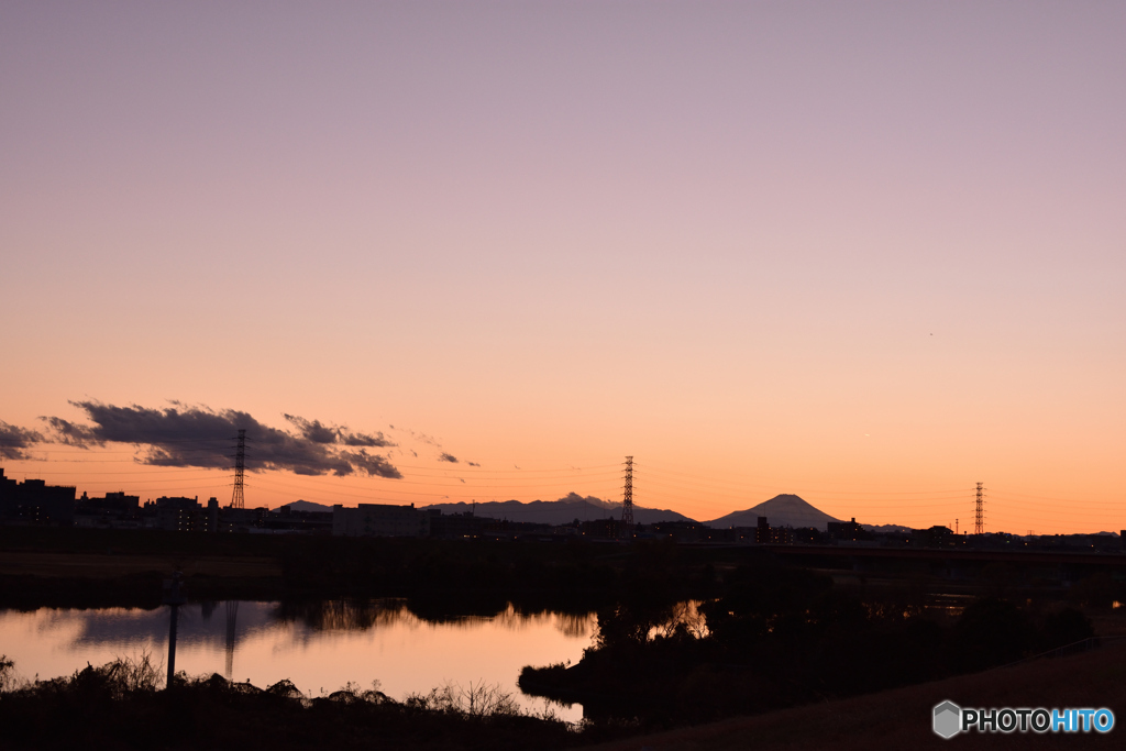 令和３年 元旦の夕暮れ