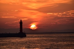 大阪の夕日