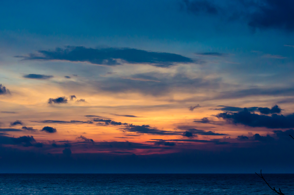 ニシ浜の夕焼け