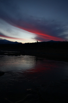 冬至の夕焼け。