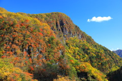 燃える峰と白雲