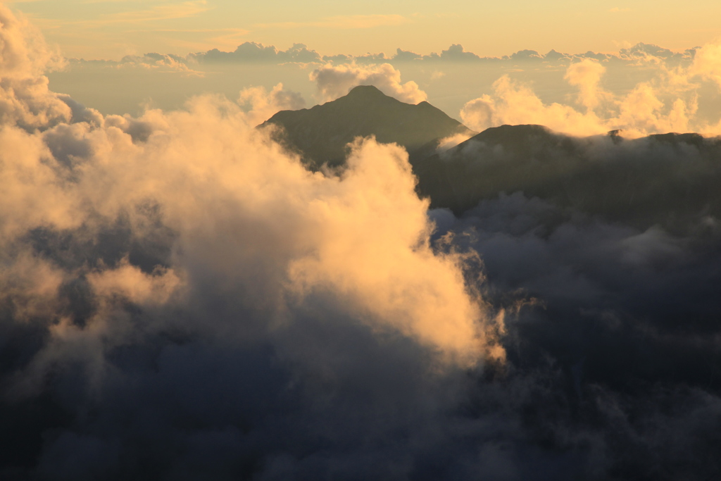 笠ヶ岳　夕景