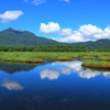 夏雲・池塘・燧ケ岳