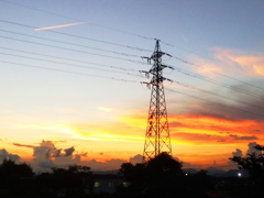 昨日の夕日