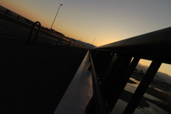 夕日の酒匂橋