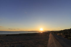 相模湾夕日