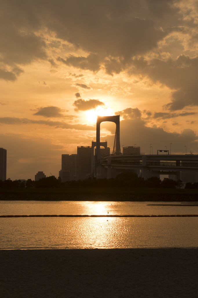 夕日レインボーブリッジ