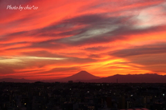 夏の夕焼け。。富士山と。。-012