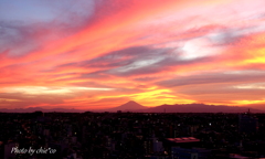 夏の夕焼け。。富士山と。。-011
