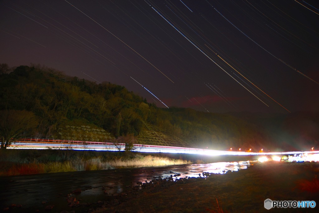 中津川の夜