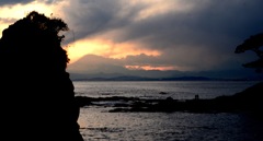 夕暮れの二人