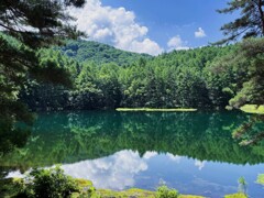 夏の御射鹿池Ⅰ　青空と