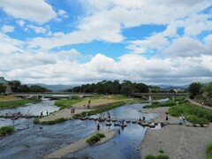 夏休み　鴨川デルタ　上から
