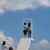 夏の雲と階段