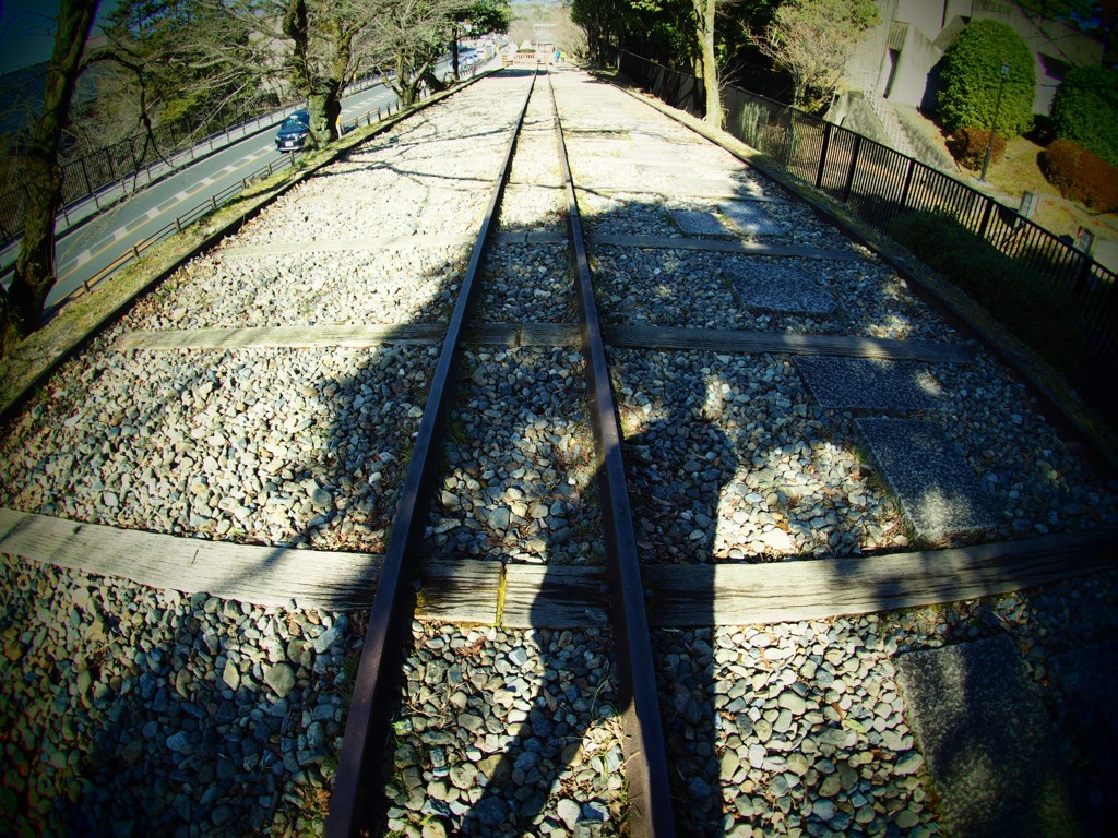 線路内立入可能！傾斜鉄道跡
