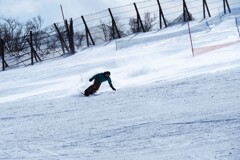 雪煙　スノーボーダー