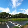 晩夏の京都　賀茂川　と　空