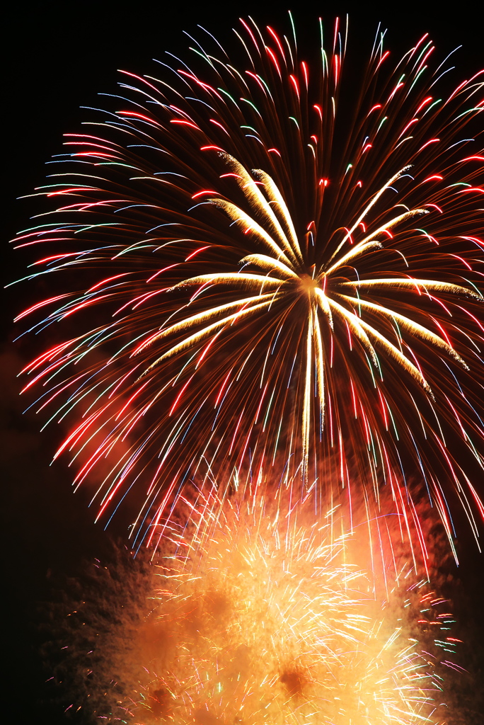 淀川花火　赤玉