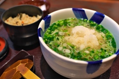 刻みネギと大根おろしの蕎麦