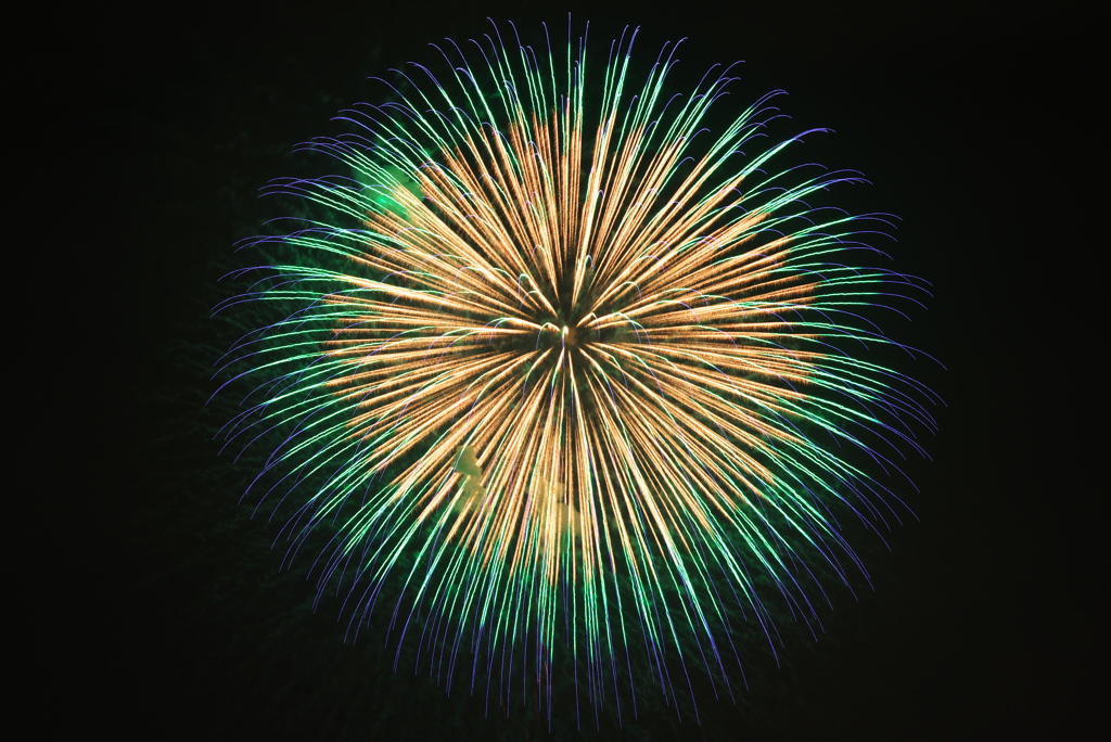 淀川花火大会　緑玉