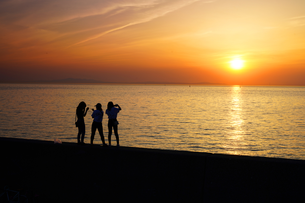 夕陽と遊ぶ