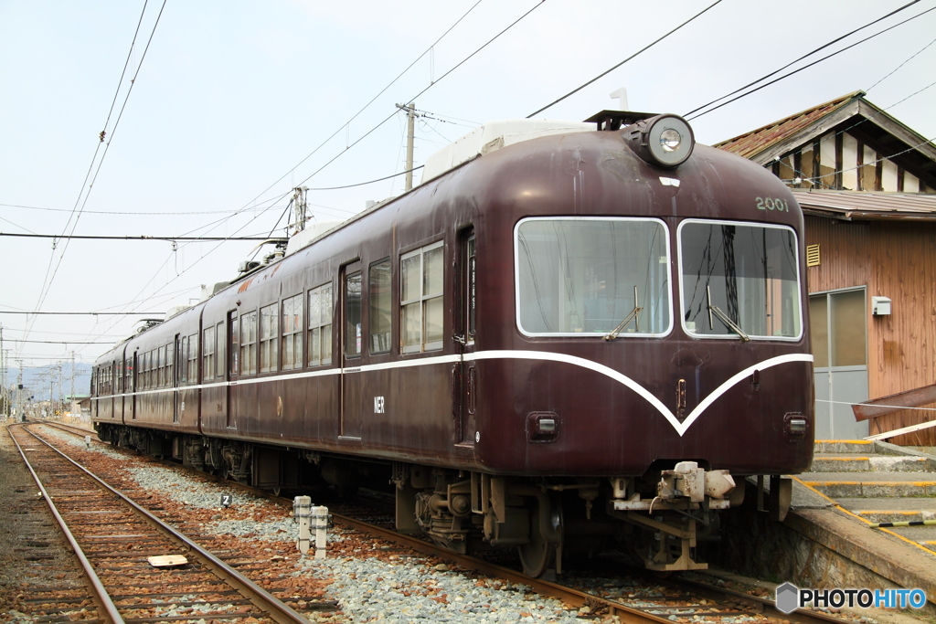 信濃川田駅 長野電鉄 2000系マルーン色