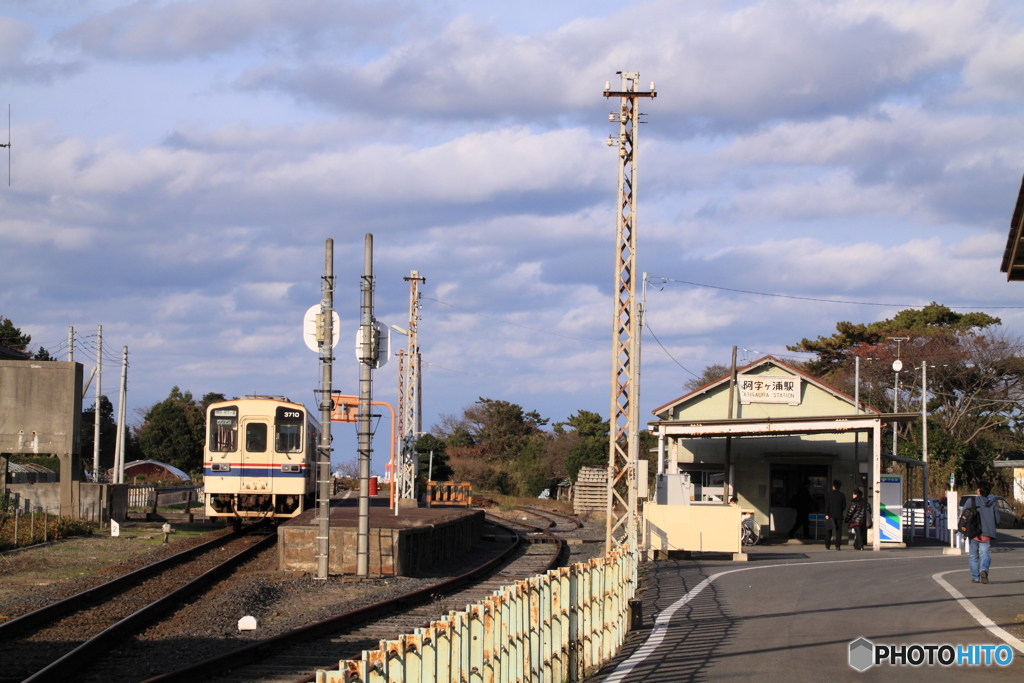 ひたちなか海浜鉄道 湊線 阿字ヶ浦駅に停車中の3710形