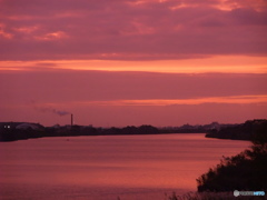 夕焼け利根川