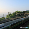 朝の根府川駅
