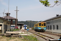 由利高原鉄道 矢島駅構内