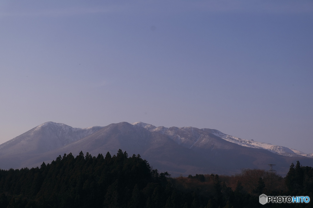 夕暮れの那須連山