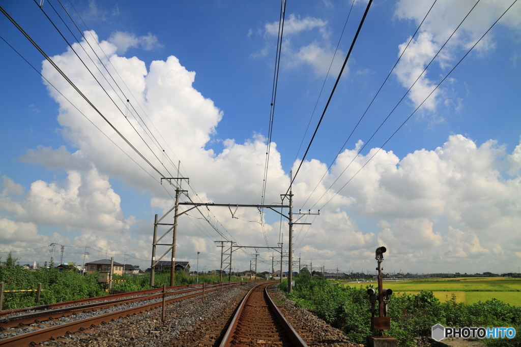 線路と夏空