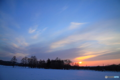 雪国の夕陽