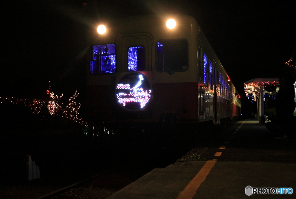 小湊鐵道 里見駅 イルミネーション列車