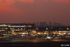 Airport at dusk