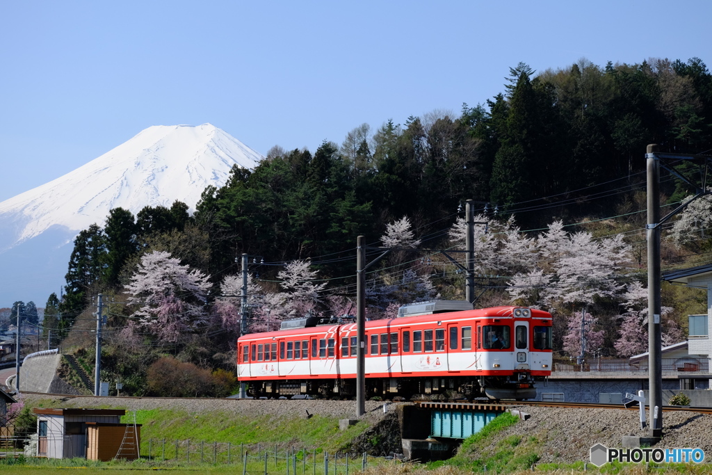 富士山と富士急行1000形