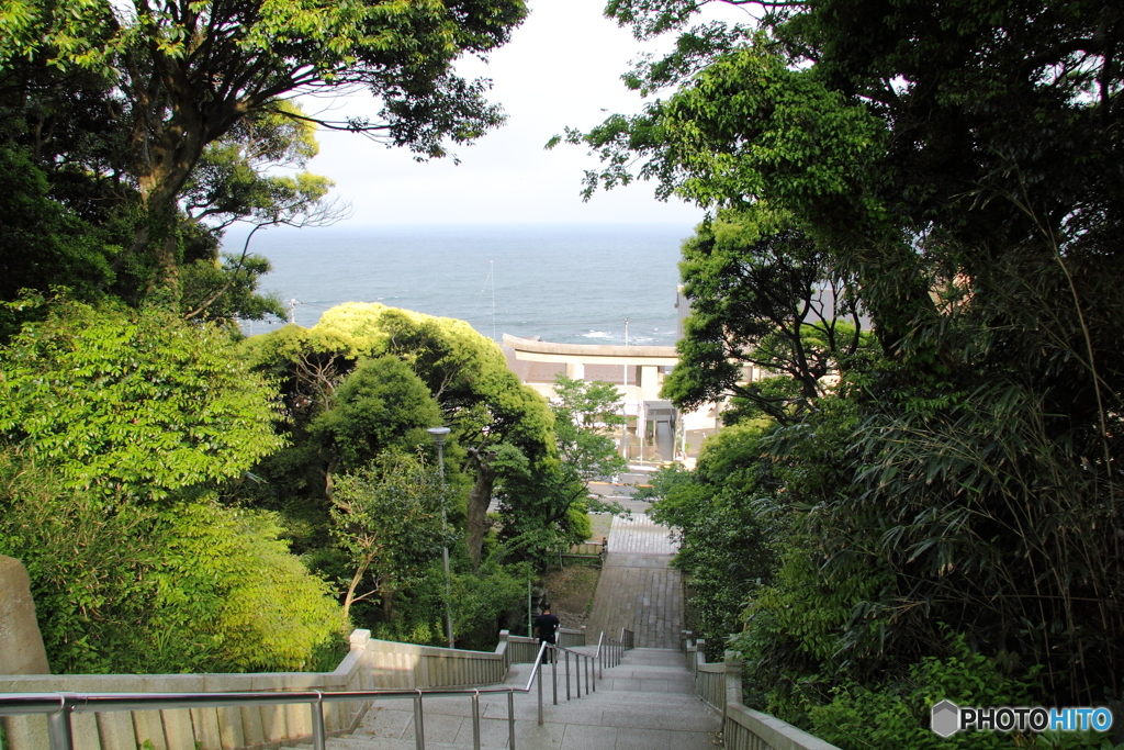 大洗磯前神社より海を望む