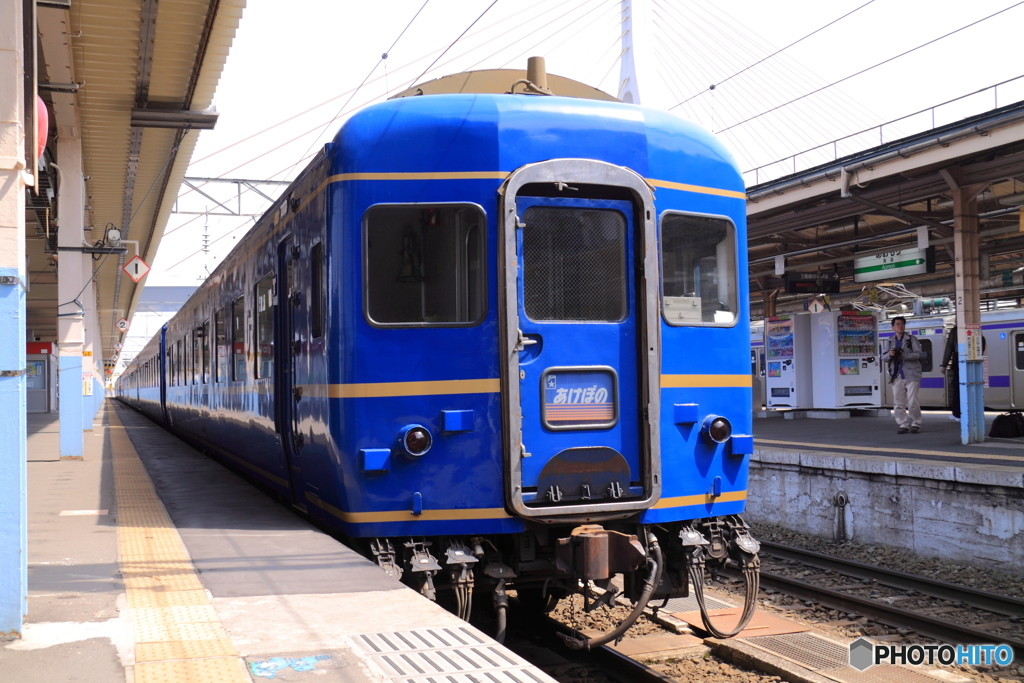 青森駅に到着した寝台特急あけぼの
