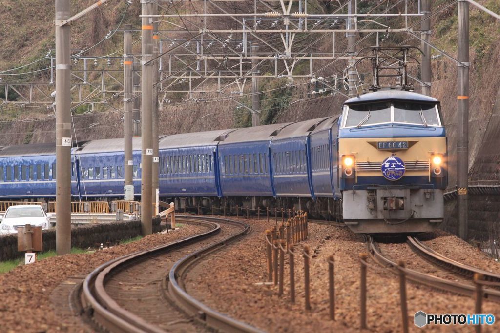 東海道本線 由比-興津 寝台特急富士はやぶさ