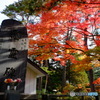 慰霊碑と紅葉