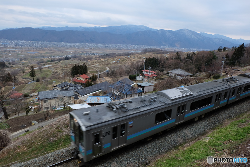 篠ノ井線姨捨駅からの眺望