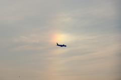 彩雲と飛行機