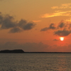 出砂島越しの夕陽
