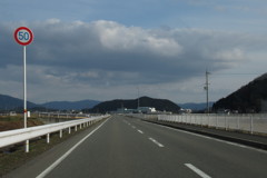 京都府の直線田舎道