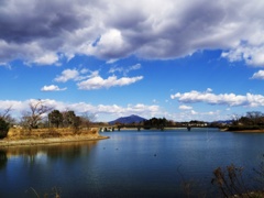 砂沼と筑波山