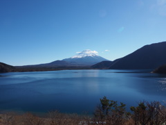 本栖湖と富士山