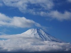 頭を雲の上に出し